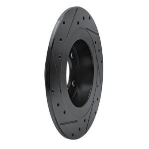 Mini Cooper Countryman Brake Rotor (1) - Rear Right - R1 Concepts - Drilled & Slotted - Black - `13-`16